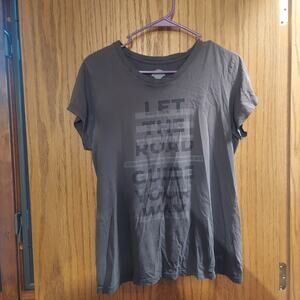 Harley Davidson Let the Road Guide your Way Swoop neck Short Sleeve Top xl